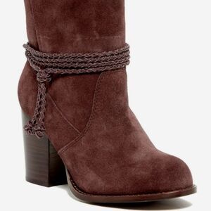 NWOT Splendid Larchmonte Wine Wrap Around Braid Booties 8